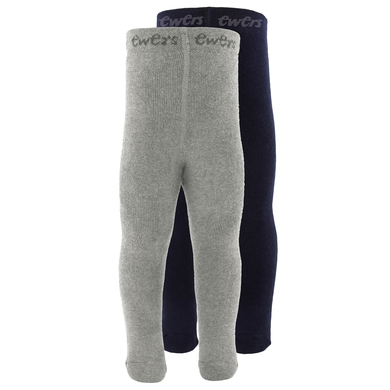 Ewers Collants enfant isothermes unis bleu marine/gris lot de 2
