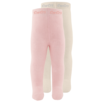 Ewers Collants enfant isothermes unis rose/latte lot de 2