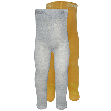 Ewers Collants bébé pack de 2 uni latte/gris