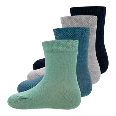 Ewers Chaussettes bébé pack de 4 uni multi colour bleu