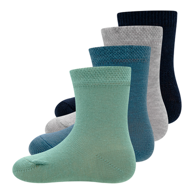 Ewers Chaussettes bébé pack de 4 uni multi colour bleu
