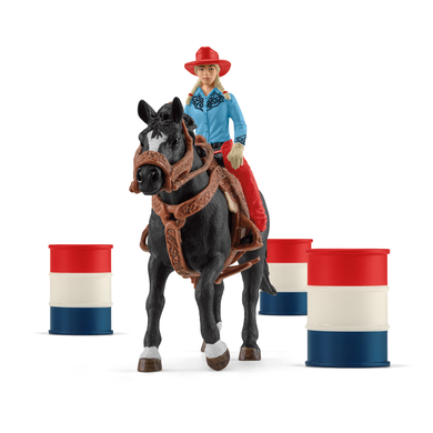 schleich® Figurine cowgirl tonneaux de racing 42576