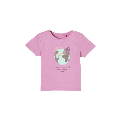s. Olive r T-shirt rose avec écriture Print