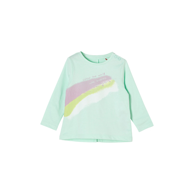 s. Olive r T-shirt manches longues avec front print turquoise