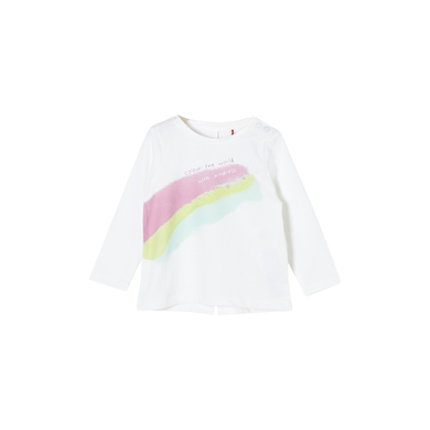 s. Olive r T-shirt à manches longues avec front print blanc