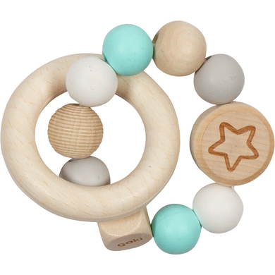 goki Hochet étoile élastique bois turquoise