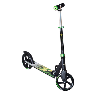 muuwmi Trottinette enfant 2 roues évolutive pliable 200 mm noir/vert/jaune