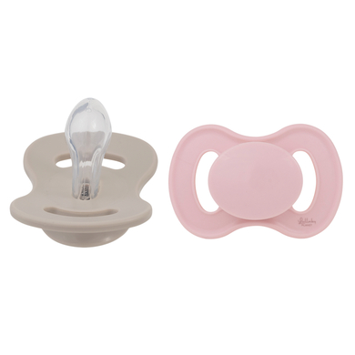 Lullaby Planet Sucette symétrique silicone T.1 Rose Quartz & Beach Sand lot de 2