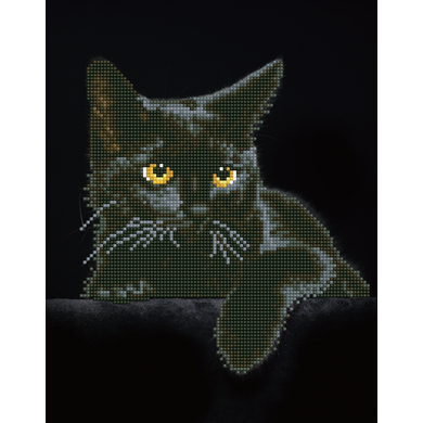 DIAMOND DOTZ® Jeu de peinture diamant enfant Original chat Midnight Cat