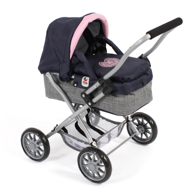 Image of BAYER CHIC 2000 Passeggino per bambole Mini SMARTY, melange grigio/navy