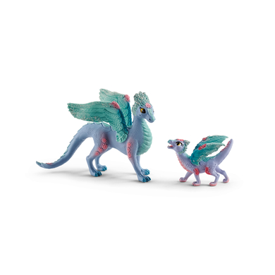 schleich® Figurine dragon aux fleurs et son petit 70592