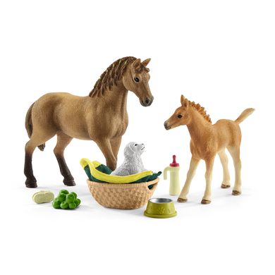 schleich® Figurine soins pour bébés animaux de Sarah Horse Club 42432