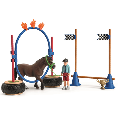 schleich® Figurine course d'agility pour poney 42482
