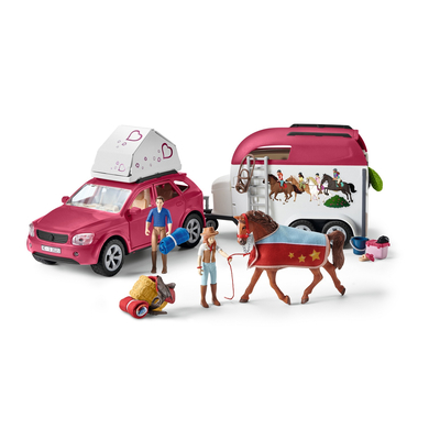 schleich® Figurine grand voyage équestre en voiture remorque Horse Club 42535