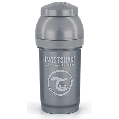 Levně Twist shake KojeneckĂˇ lĂˇhev antikolikovĂˇ od 0 mÄ›sĂ­cĹŻ 180 ml, Pearl Grey
