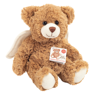 Levně Teddy HERMANN ® Anděl strážný medvídek světle hnědý, 20 cm