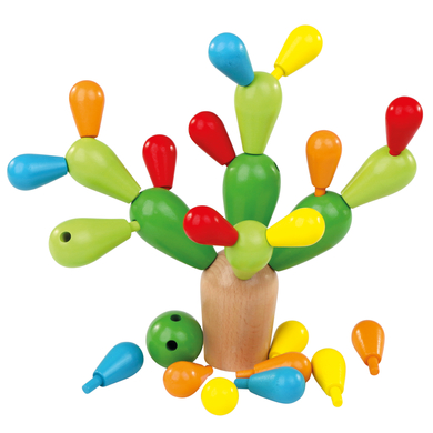Bino Jeu d'équilibre cactus bois multicolore