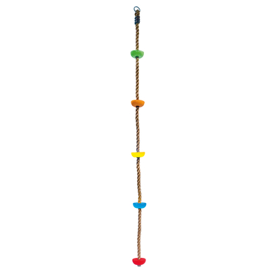 Levně Bino Šplhací lano s barevnými dřevěnými stupni
