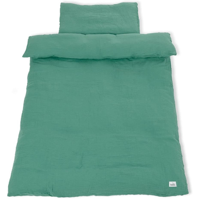 Levně Pinolino Mušelínové ložní prádlo 100 x 135 cm zelené