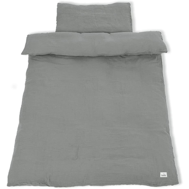 Levně Pinolino Mušelínové ložní prádlo 100 x 135 cm šedé