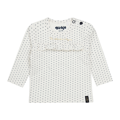 Dirkje T-shirt à manches longues off white à pois