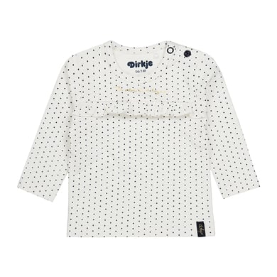Dirkje T-shirt à manches longues off white à pois