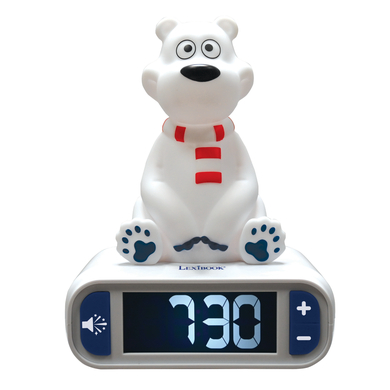 LEXIBOOK Réveil avec veilleuse ours polaire 3D et sonneries amusantes