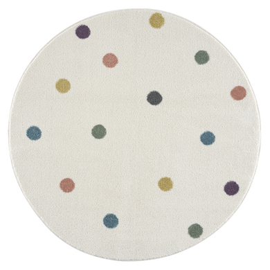 LIVONE Tapis enfant Happy Rugs Wheel rond crème/multicolore