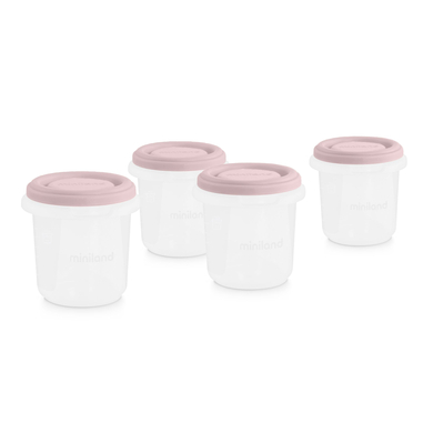 miniland Pots de conservation repas blush 200 ml lot de 4