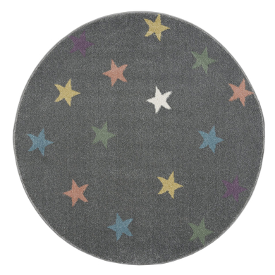 Image of LIVONE Happy Rugs Fame tappeto per bambini grigio argento/multi rotondo059