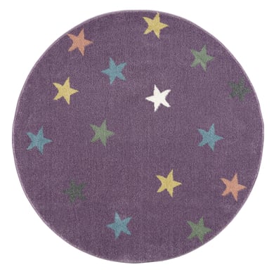 Image of LIVONE Happy Rugs Fame tappeto per bambini lilla/multi rotondo