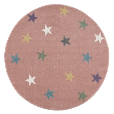 Image of LIVONE Happy Rugs Fame tappeto per bambini rosa/multi rotondo