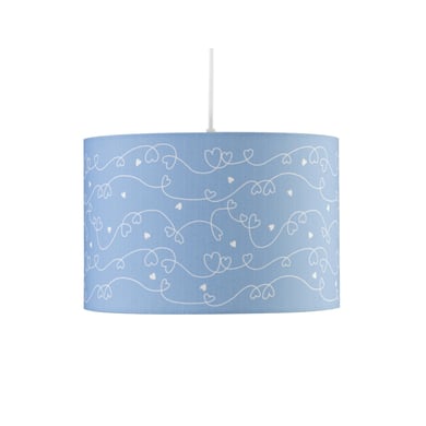 LIVONE Suspension lampe Happy Style for Kids coeur bleu/blanc