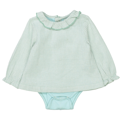 STACCATO Blus+kropp pale mint checkad