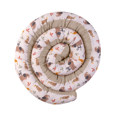 Ullenboom Tour de lit traversin enfant piqué gaufré savane sable 300 cm