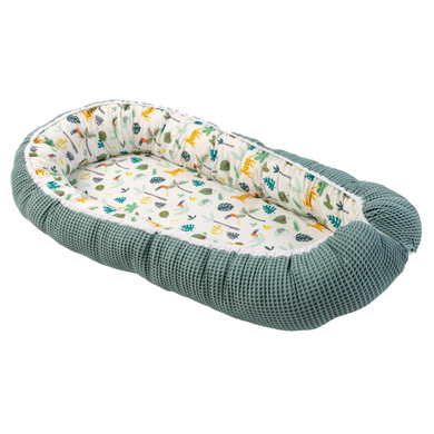 Image of Ullenboom Baby Nest Waffelpique Sage Verde Rainforest 55 x 95 cm059