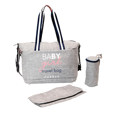 Levně BABY ON BOARD taĹˇka na pleny Simply Duffle Baby Girl grey mottled