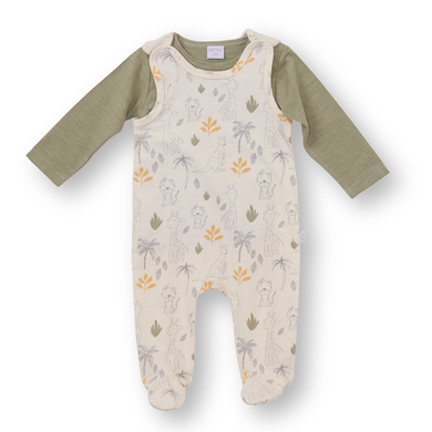 LITTLE Ensemble grenouillère Savannah Animals olive vert