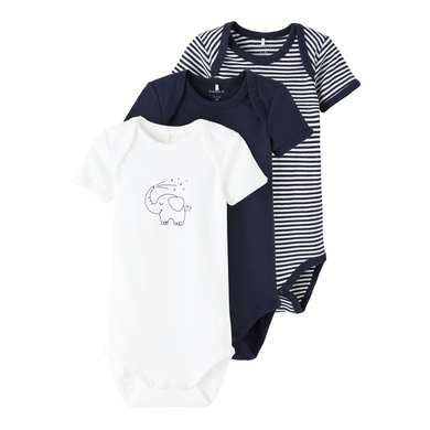 name it Body bébé manches courtes Dark Sapphire lot de 3