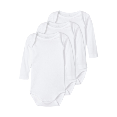 name it Body enfant manches longues blanc clair lot de 3