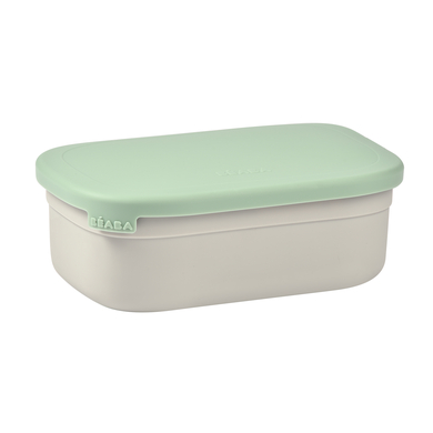 BEABA® Boîte à goûter enfant inox velours gris/vert sauge