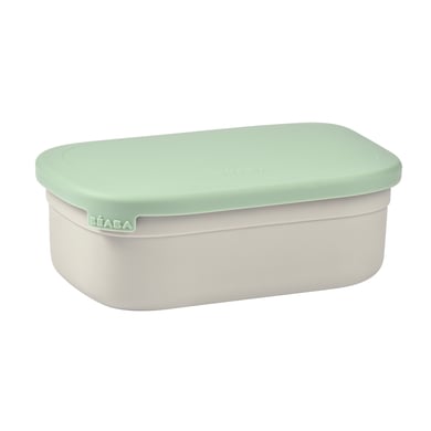 BÉAba Contenitore Per Pranzo, Merenda Per Bambini, Scatola In Acciaio Inox, Bento, Senza Bpa, Divisori Regolabili,Coperchio In Silicone, Per La Scuola, 760 Ml, Grigio Velluto/Verde Salvia-image