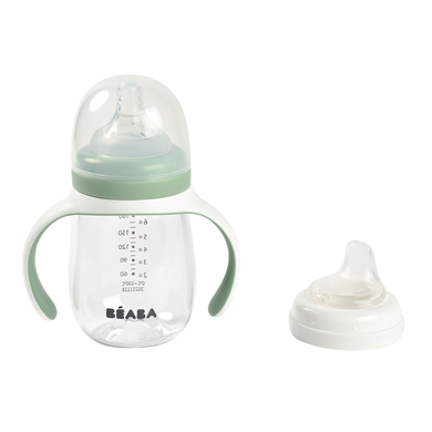 BEABA Biberon 2 en 1, 210 ml - vert sauge