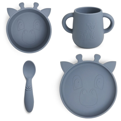 nuuroo Kit vaisselle enfant Lykke girafe Bering Sea silicone 4 pièces