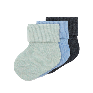 name it Lot de 3 chaussettes Grey Pinstripe