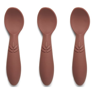 nuuroo Cuillères bébé Ella silicone Mahogany lot de 3