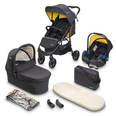 Levně babyGO Style kombinovaný kočárek 3 v 1 2023 Mustard