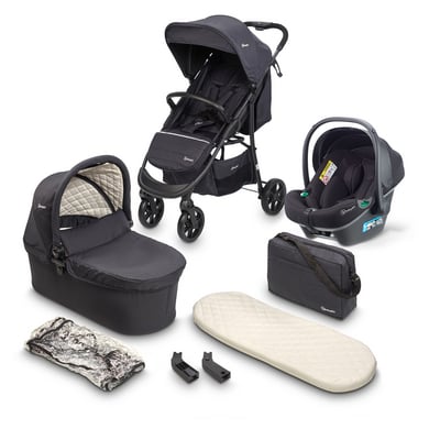 babyGO Poussette trio combinée Style 3en1 Black