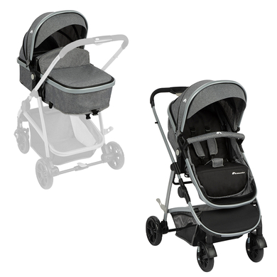 BEBECONFORT Poussette 2 en 1 Hello, avec nacelle intégrée, 4 roues, Black Chic