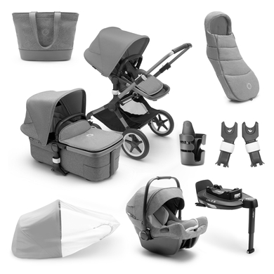 bugaboo Poussette duo combinée 2en1 Fox 3 Graphite/Grey Melange pack sans souci XXL